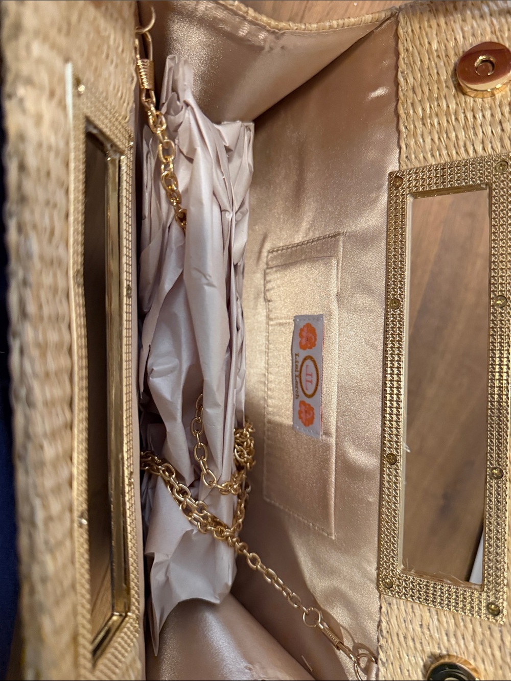 Lisi lerch Woven Straw Clutch with Gold Bee Accent - Picture 5 of 7